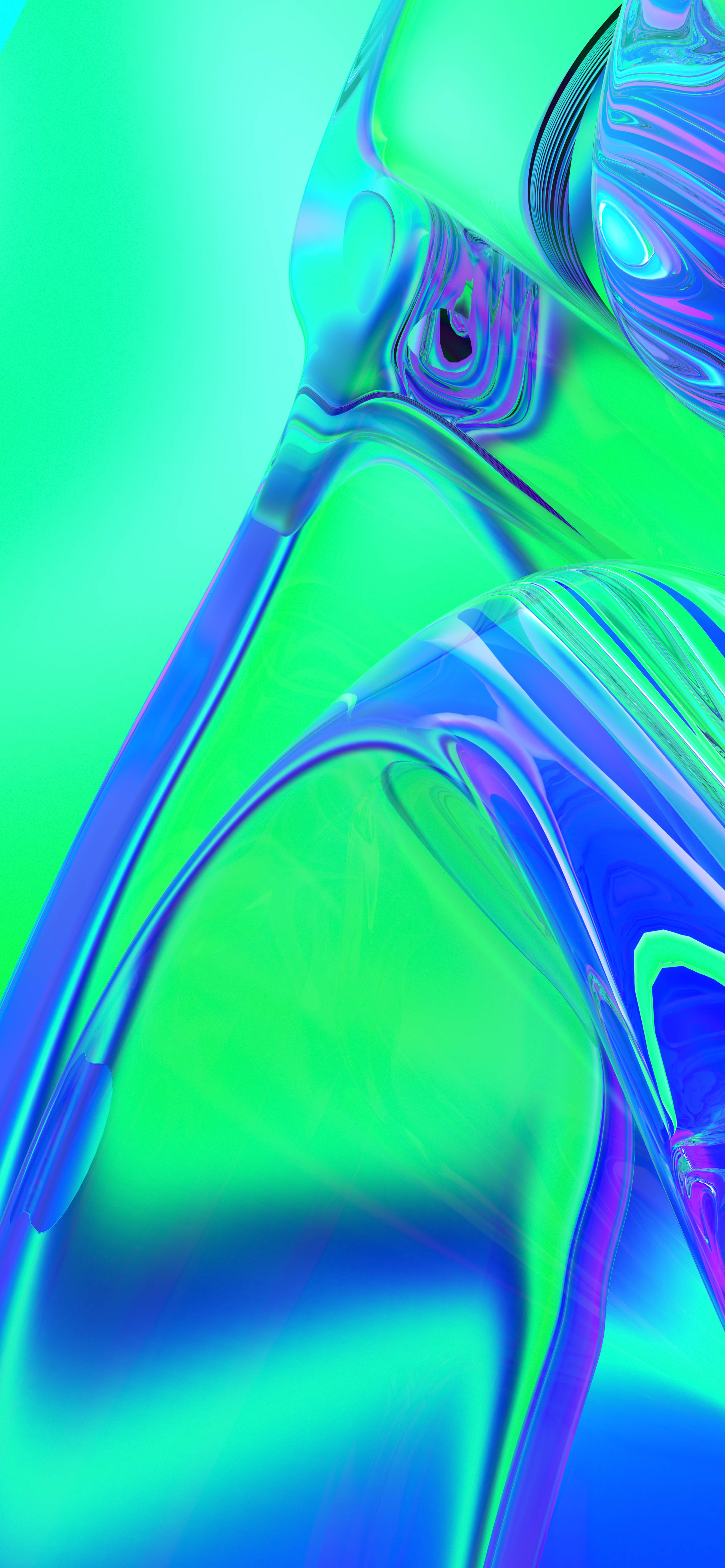 Close-Up Green Liquid Surface Mobile 3D Wallpaper
