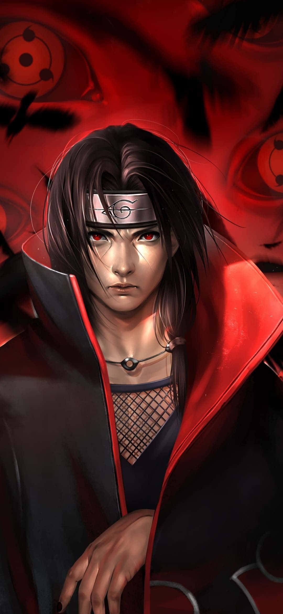 Close Up ng Mukha ni Itachi Uchiha Wallpaper