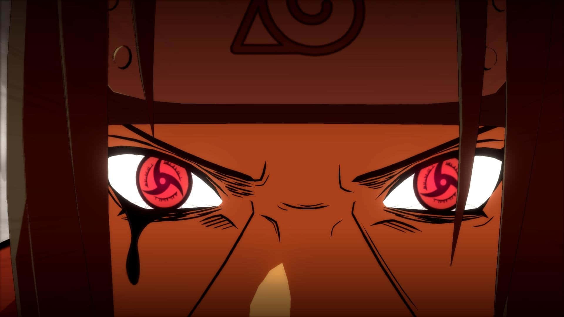 Close Up ng Pulang Mata ni Itachi Mangekyou Sharingan Wallpaper