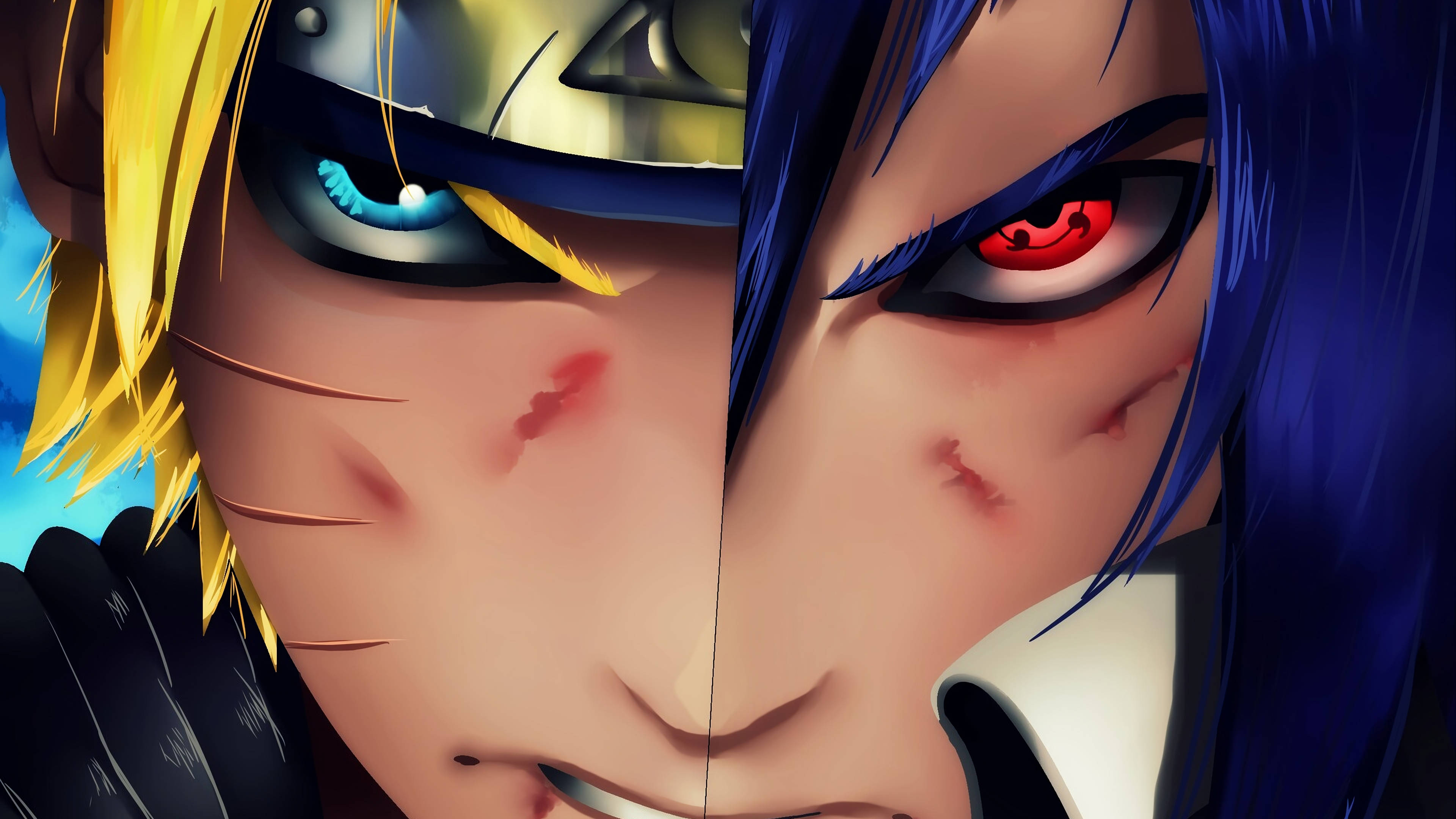 Close-Up nina Naruto at Sasuke Wallpaper