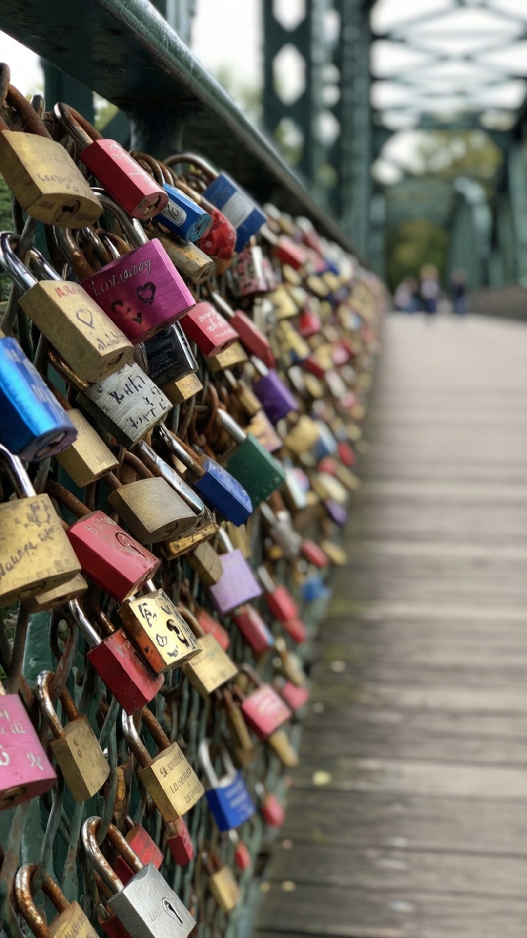 Closeup ng Love Lock Bridge Wallpaper