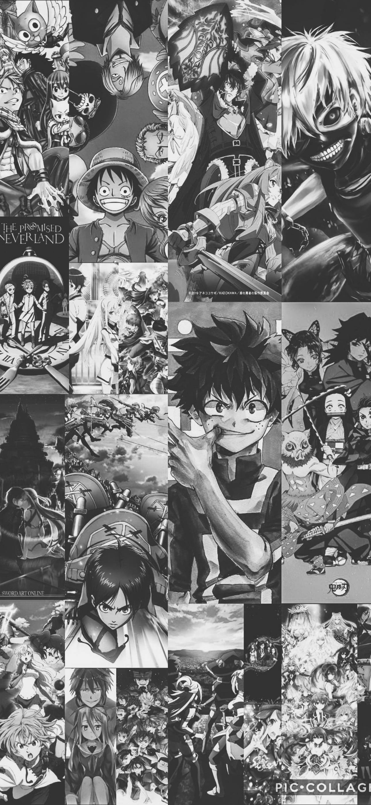 Collage Aesthetic na Anime para sa iPhone Wallpaper