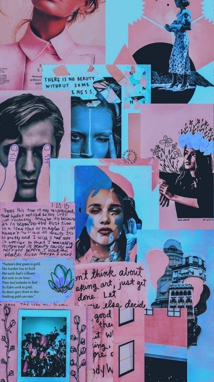 Collage Aesthetic ng Malungkot na Tao Wallpaper