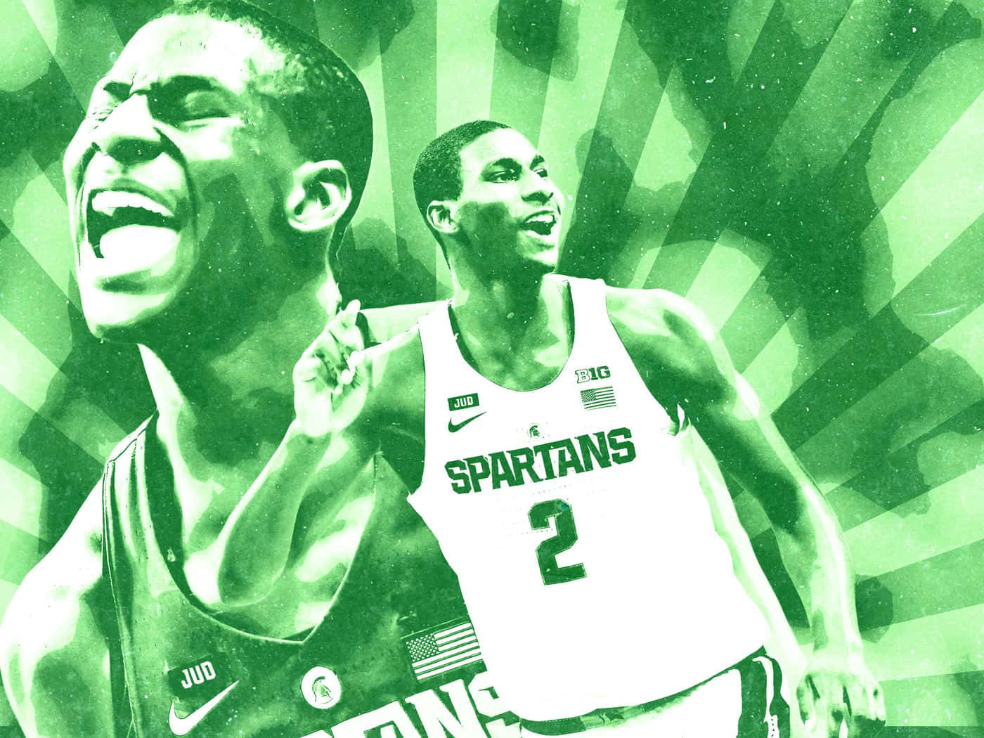 Collage Graphic Ng Jaren Jackson Jr. Wallpaper