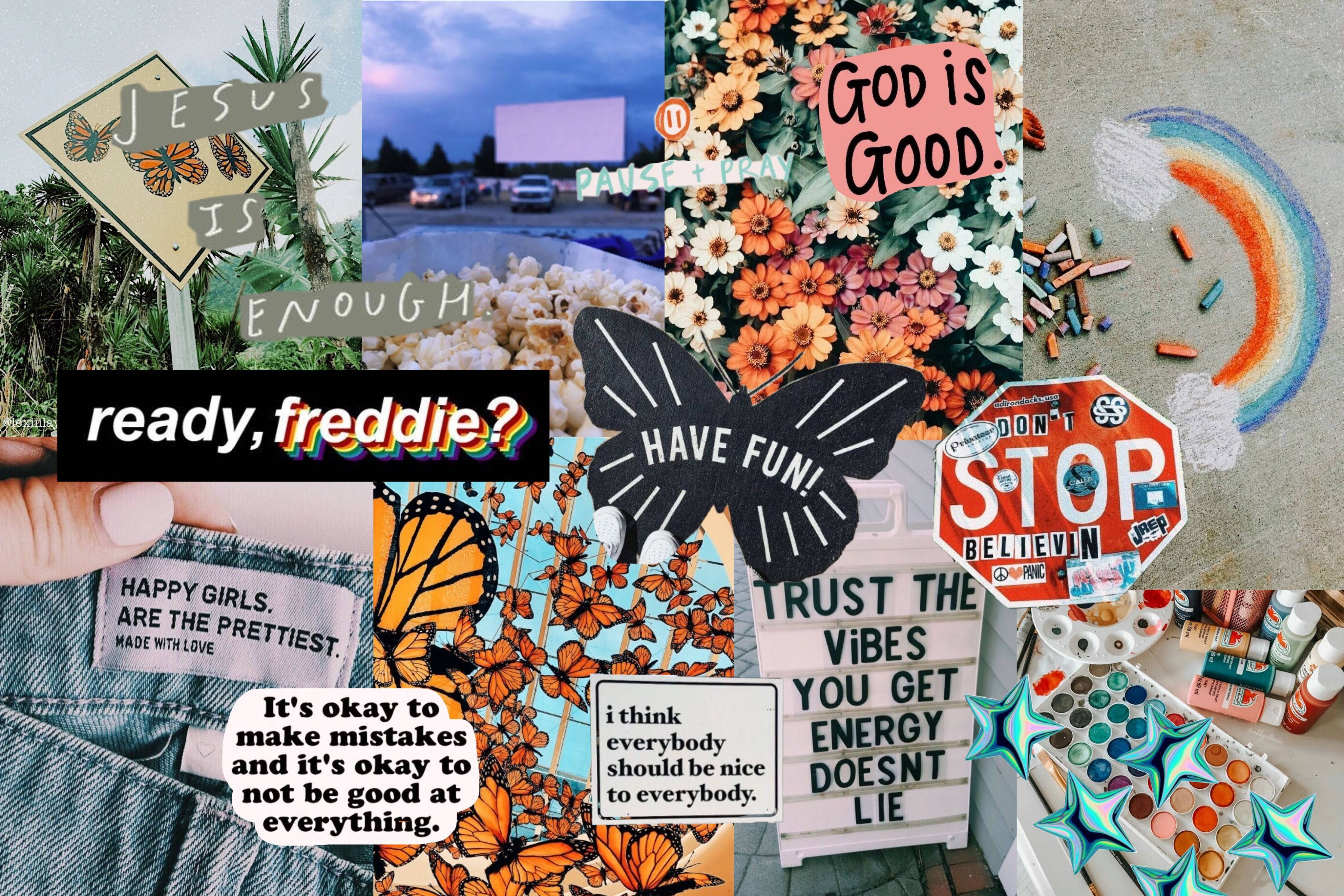 Collage ng mga Quote para sa Laptop na Indie Aesthetic Wallpaper