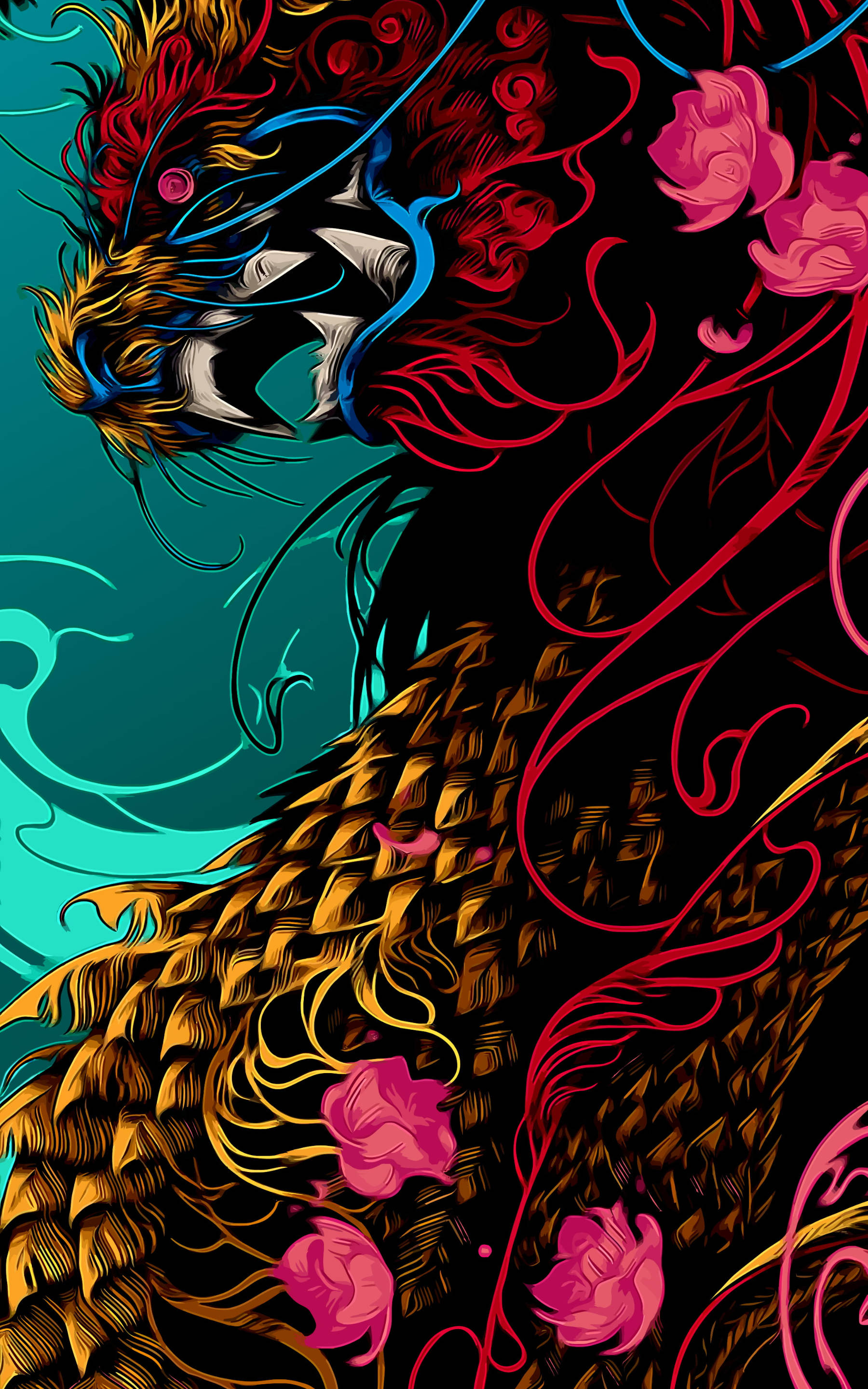 Color Dragon Art For iPhone Screens Wallpaper