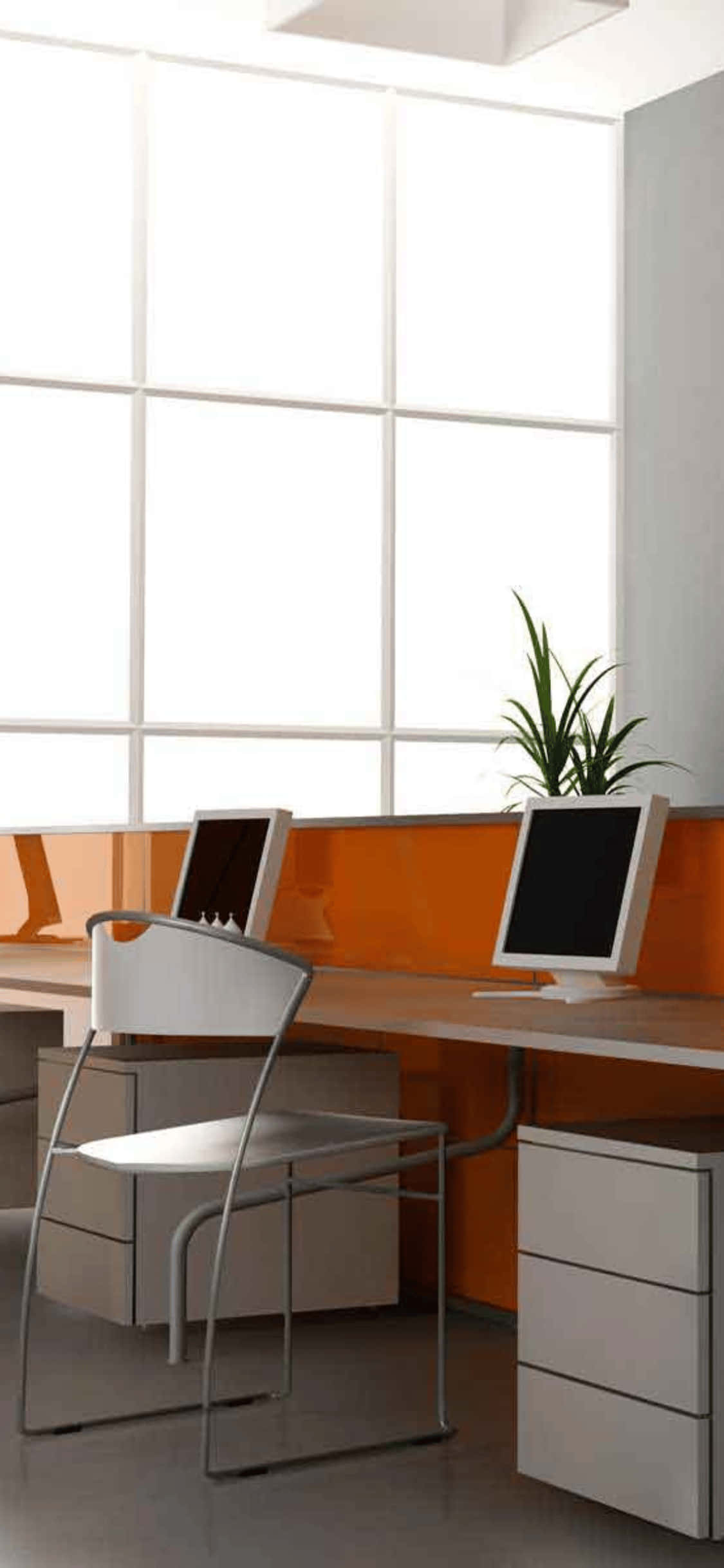 Communal Table iPhone X Office Background Wallpaper