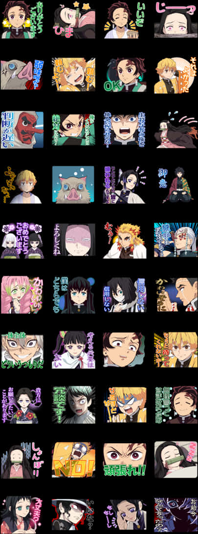 Compilasyon ng mga Ekspresyon ng Tauhan ng Demon Slayer Wallpaper