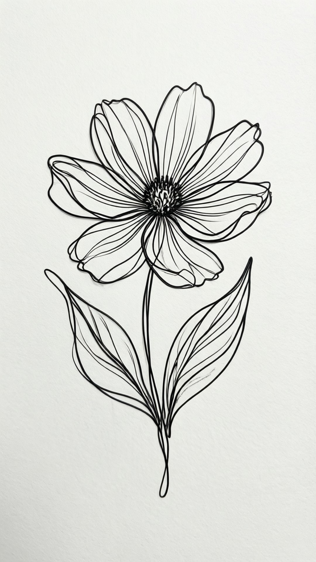 Continuous Line Flower Wallpaper
