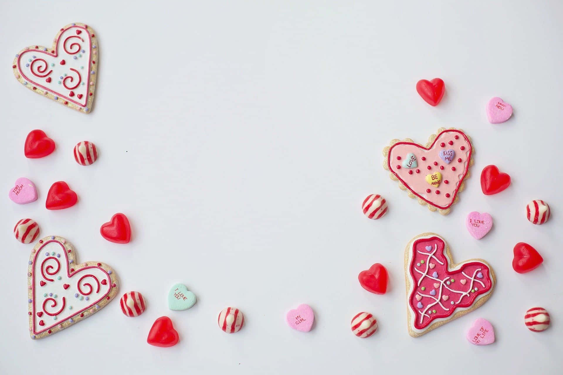 cookies para sa araw ng mga puso sa puting background Wallpaper