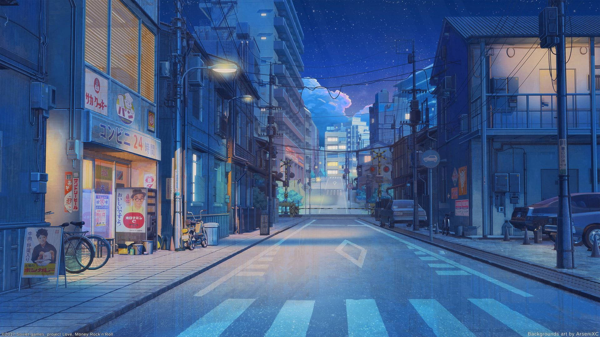 Cool Aesthetic na Japanese Anime City Wallpaper