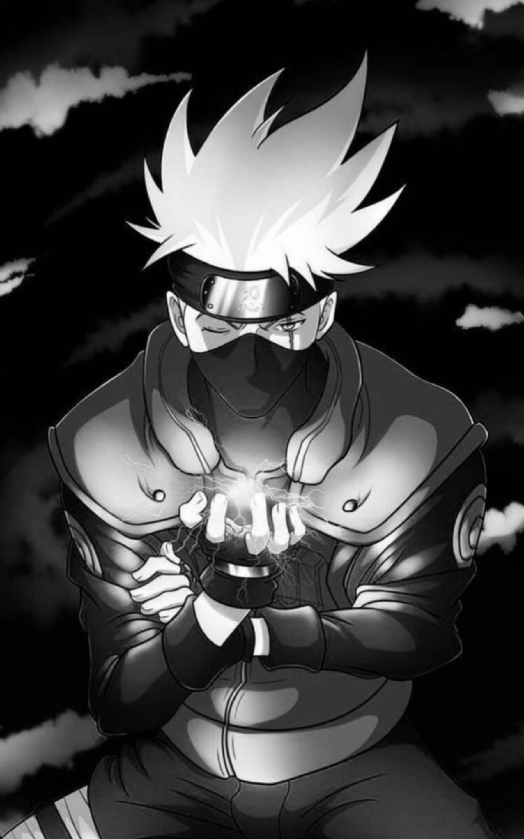 Cool na BW Portrait ni Kakashi Wallpaper