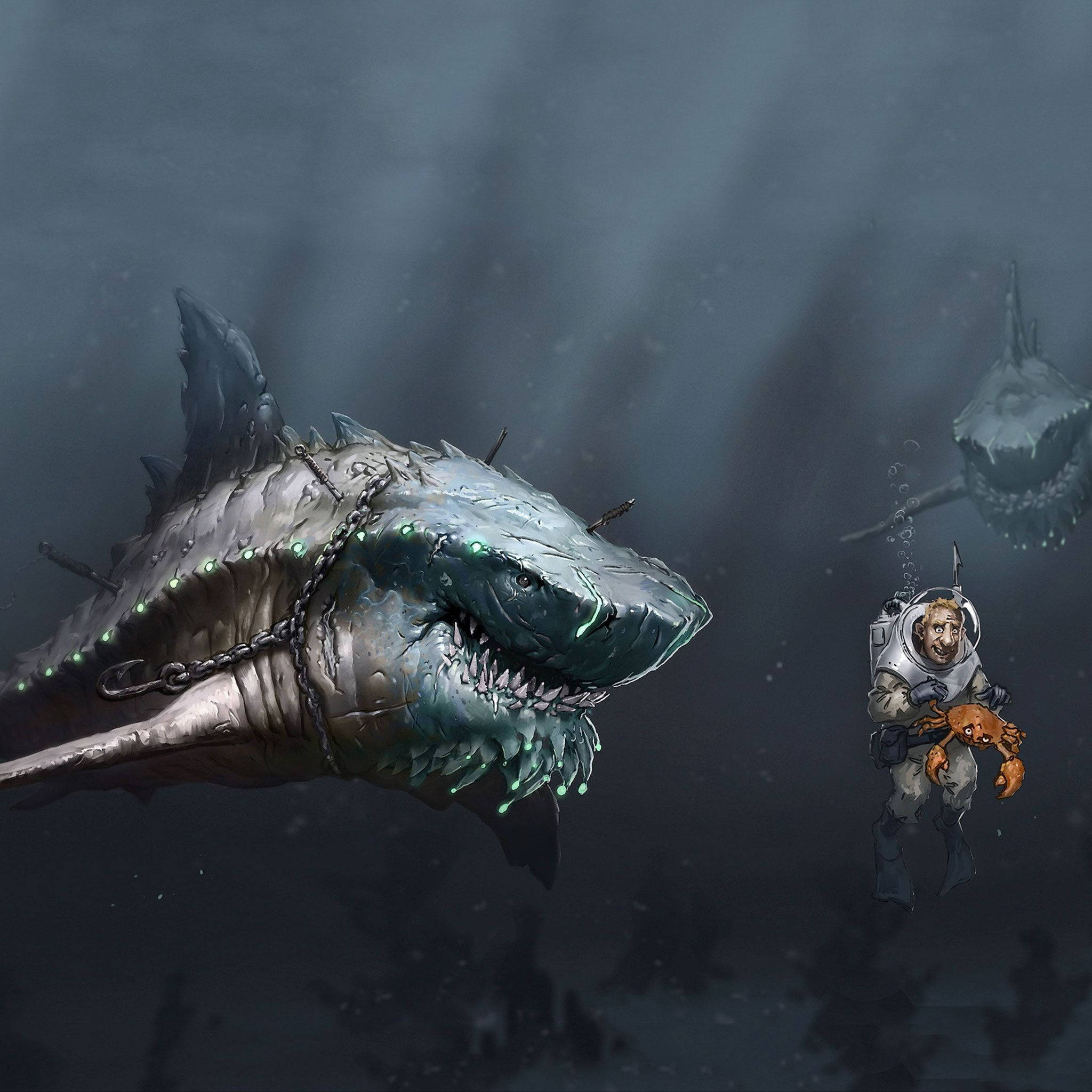 Cool Marine Art iPad Display Wallpaper