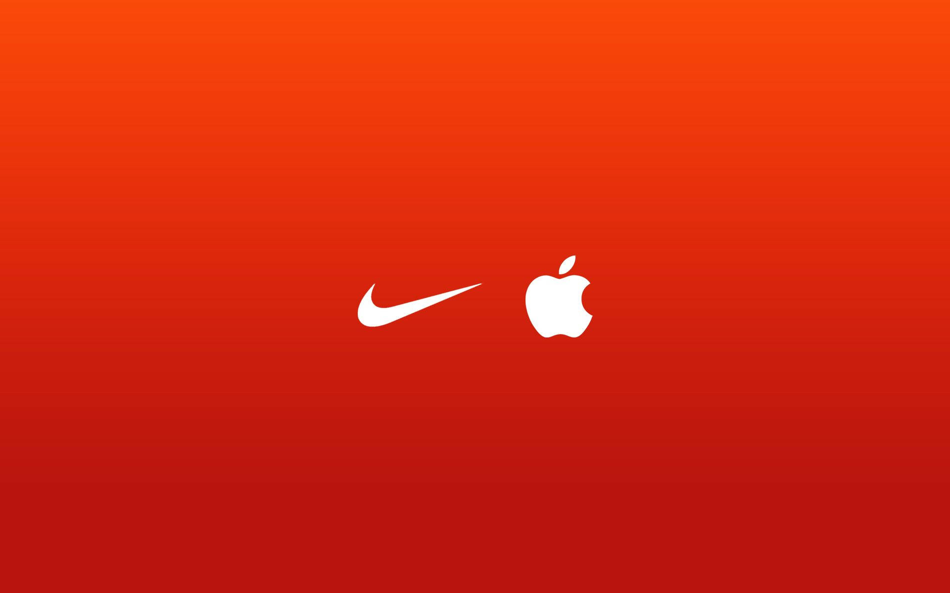 Cool Minimal na Logo ng Nike at Apple Wallpaper