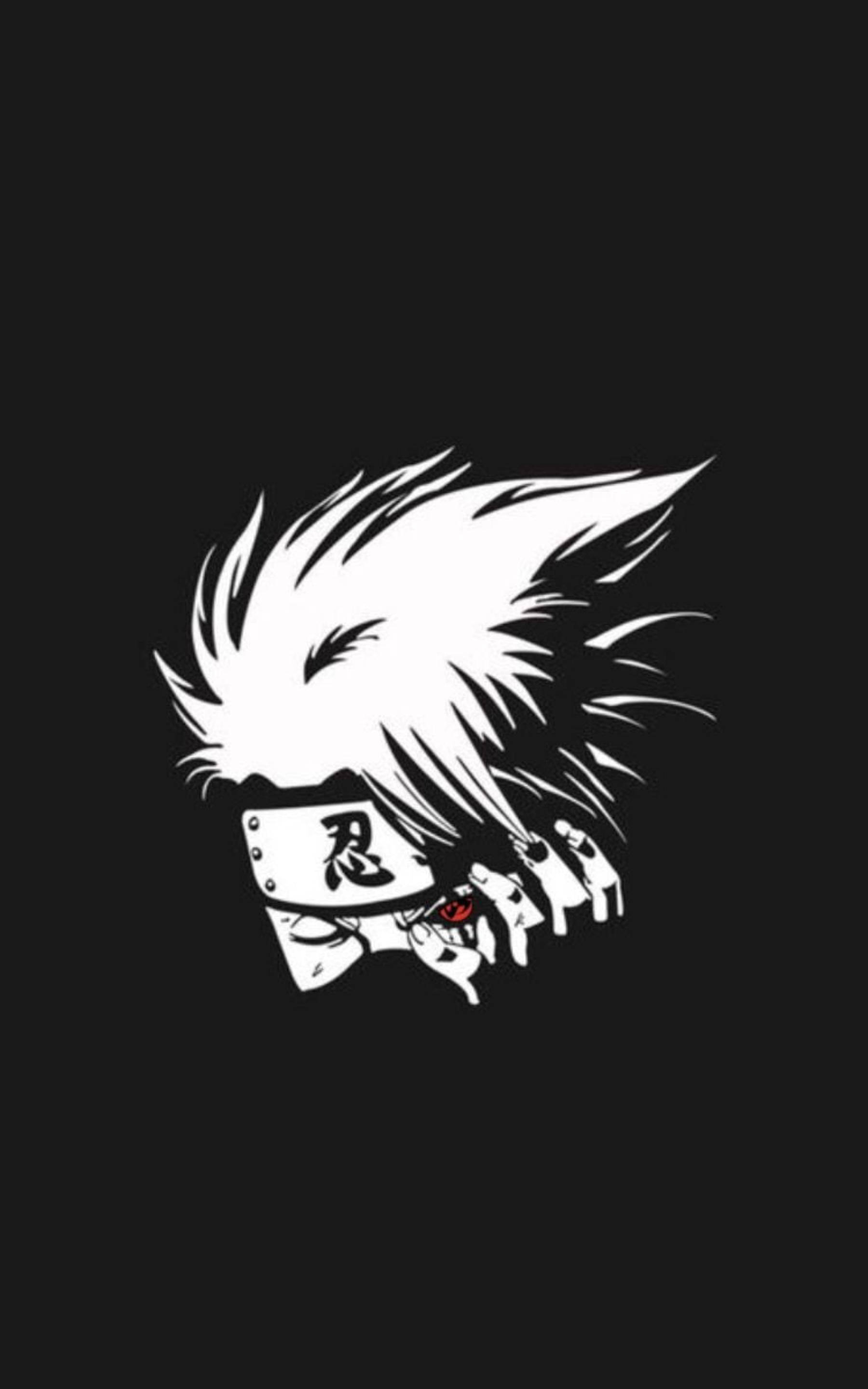 Cool na BW Portrait ni Kakashi Wallpaper
