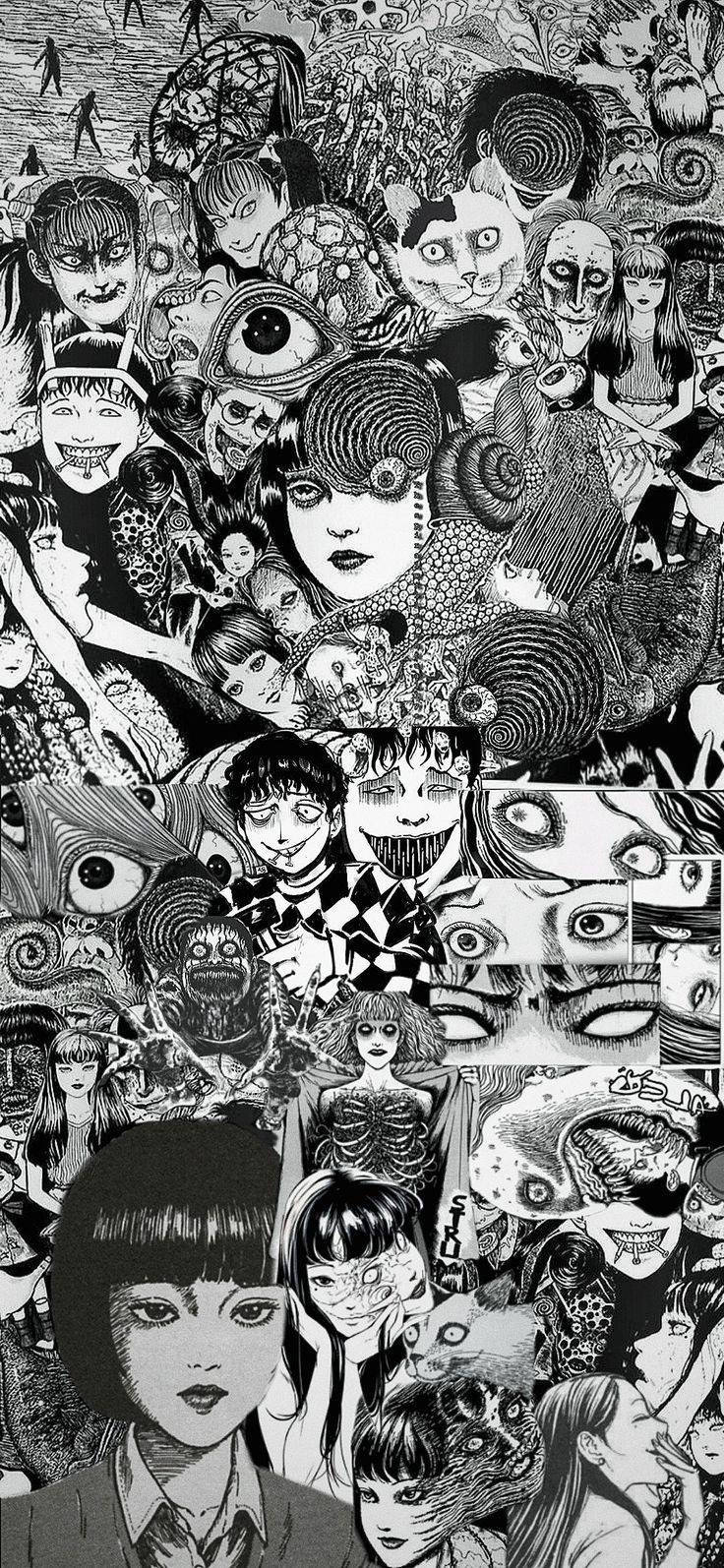 Cool na Collage ng Manga ni Junji Ito Wallpaper