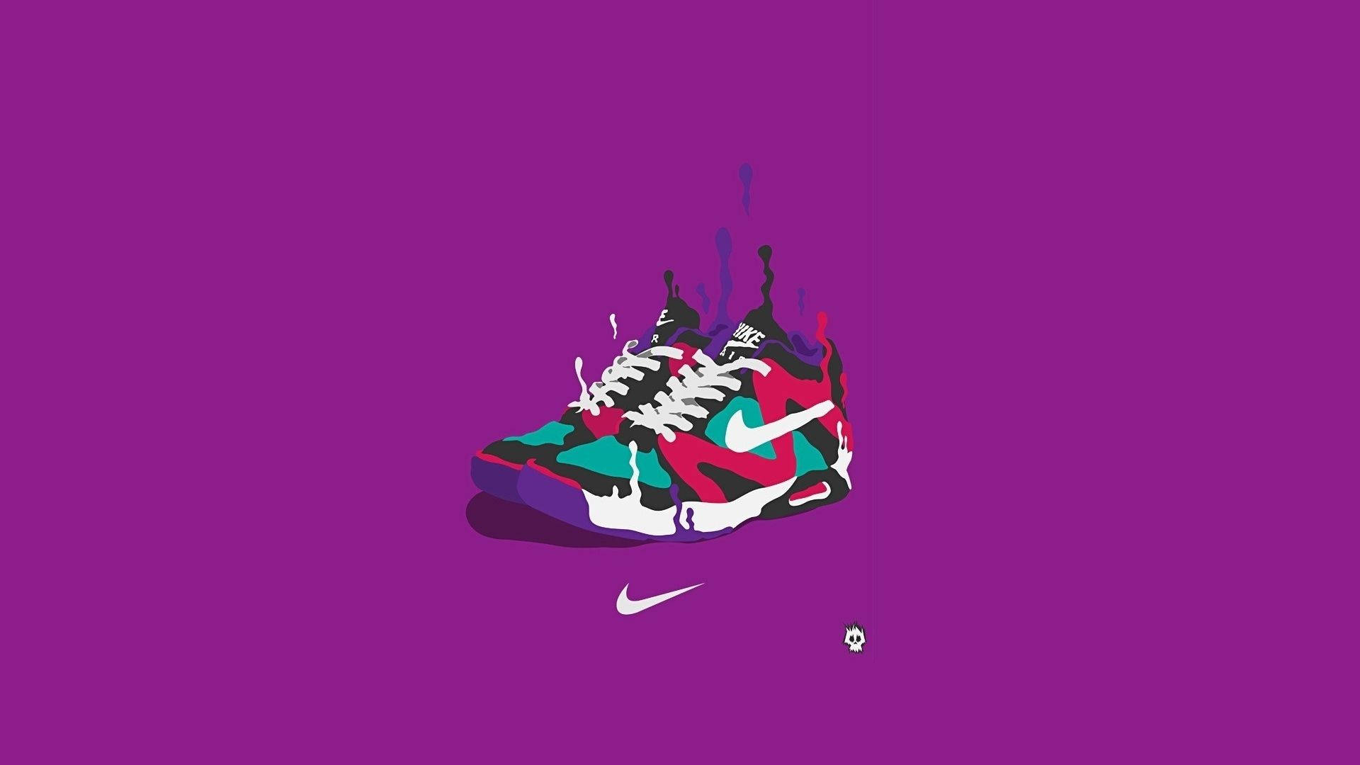 Cool na Digital Art ng Sapatos na Nike Wallpaper