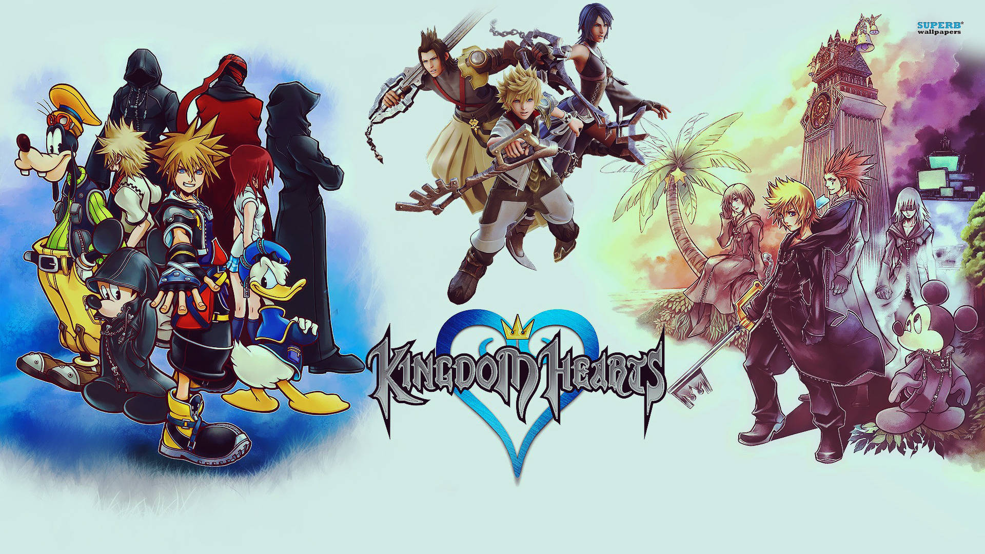 Cool na Display ng Logo ng Kingdom Hearts Wallpaper