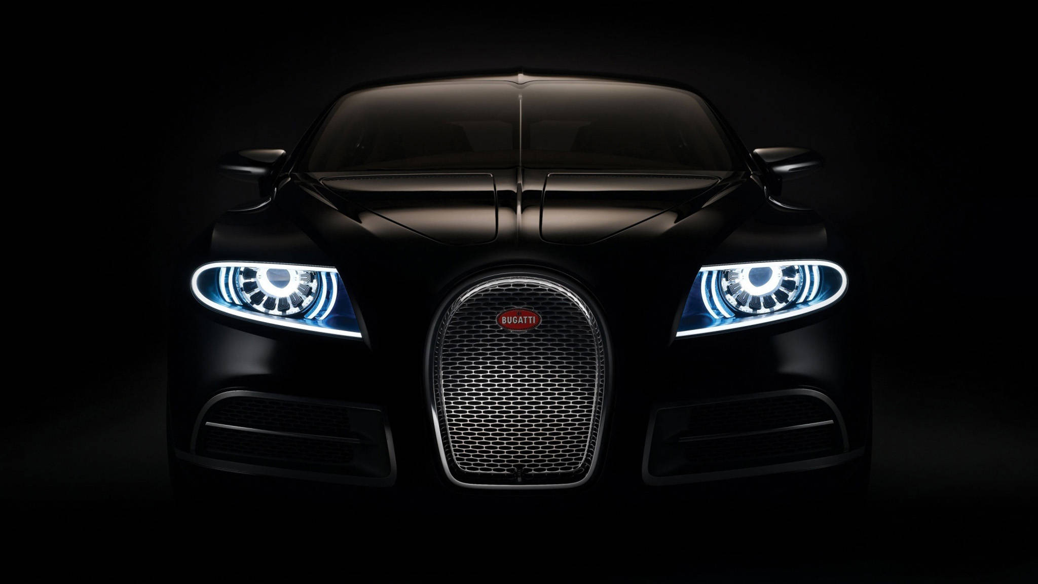 Cool na Itim na Bugatti Wallpaper