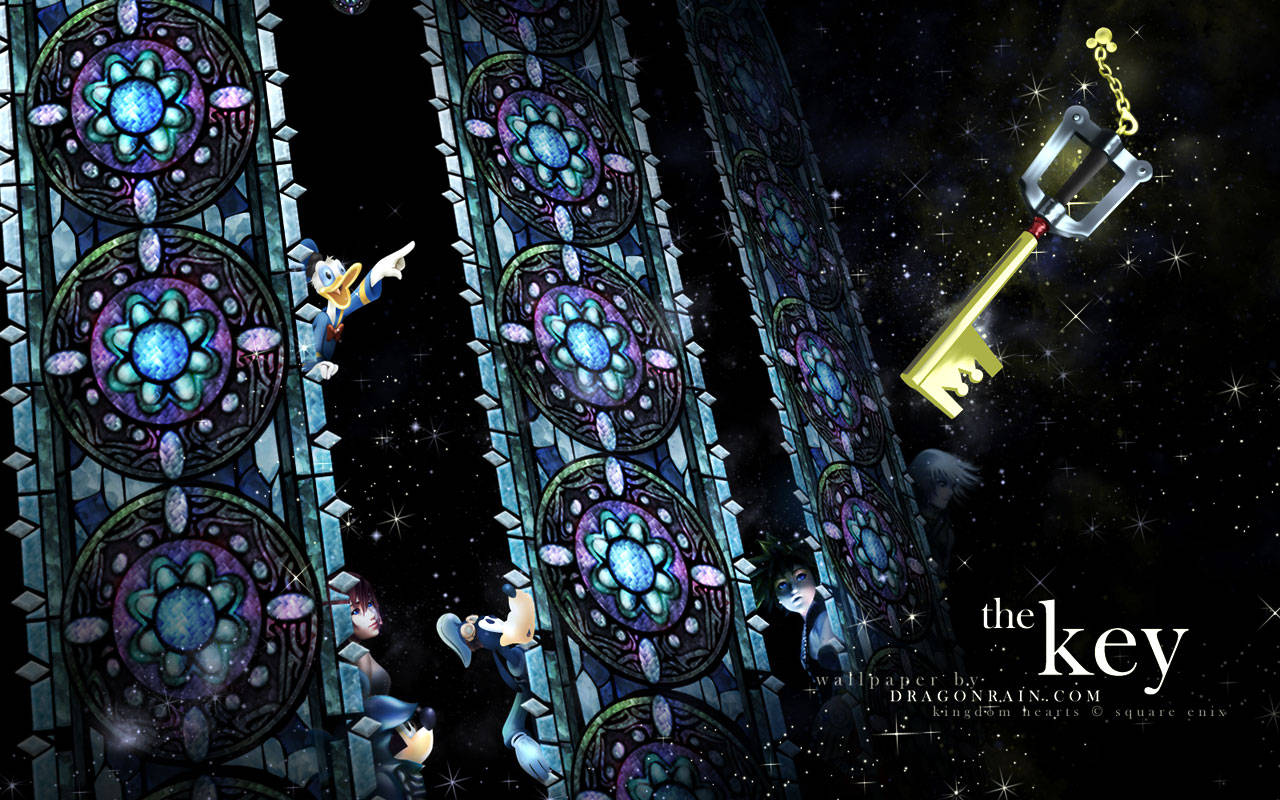 Cool na Larawan na May Logo ng Kingdom Hearts Wallpaper