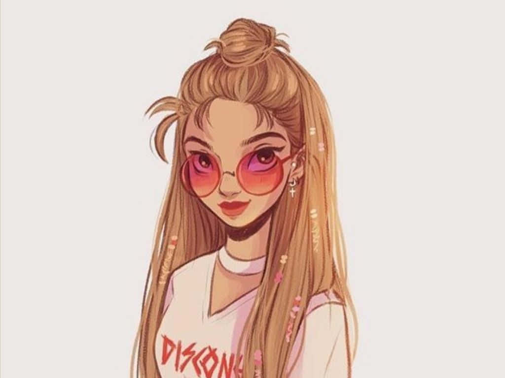 Cool na Magandang Babae Digital na Larawan Wallpaper