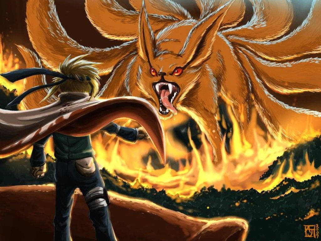 Cool na Naruto at Kurama Wallpaper
