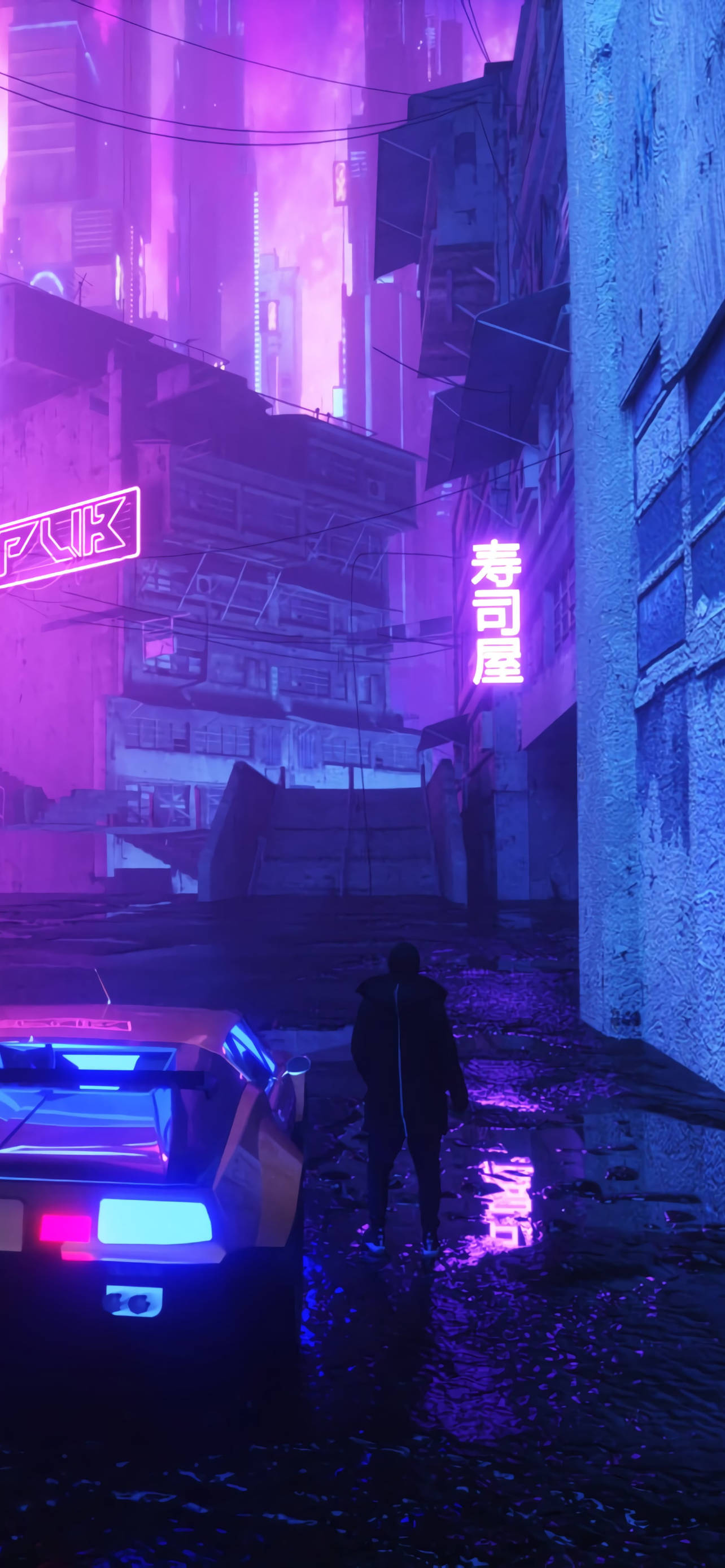 Malamig na Neon Aesthetic iPhone Wallpaper