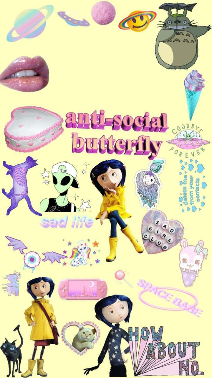 Coraline Pastel Gotiko Wallpaper
