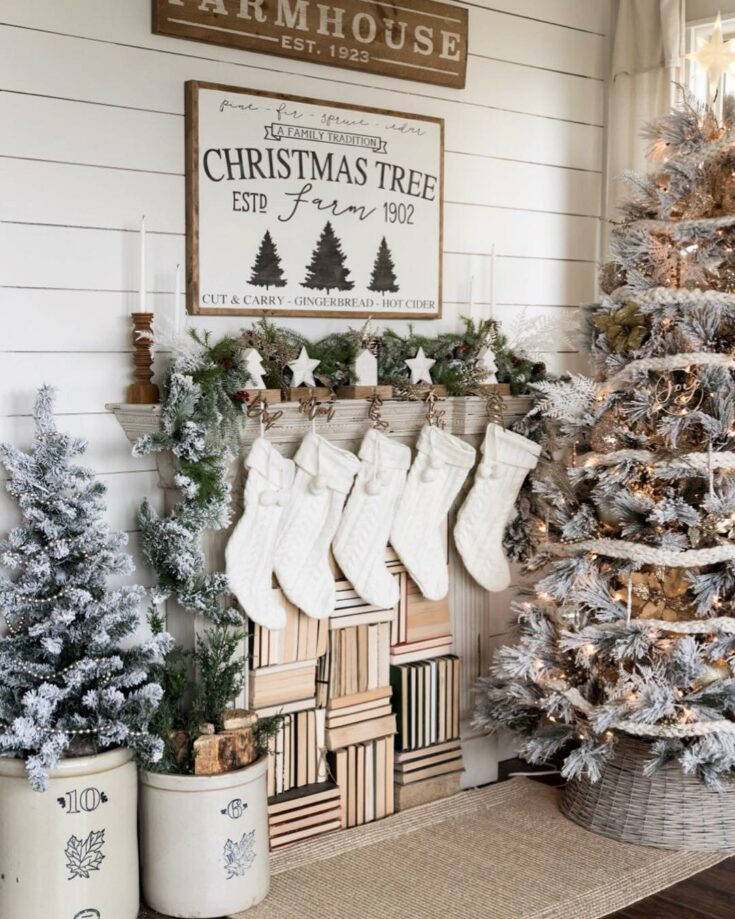 Cozy Christmas Aesthetic na Puti Wallpaper