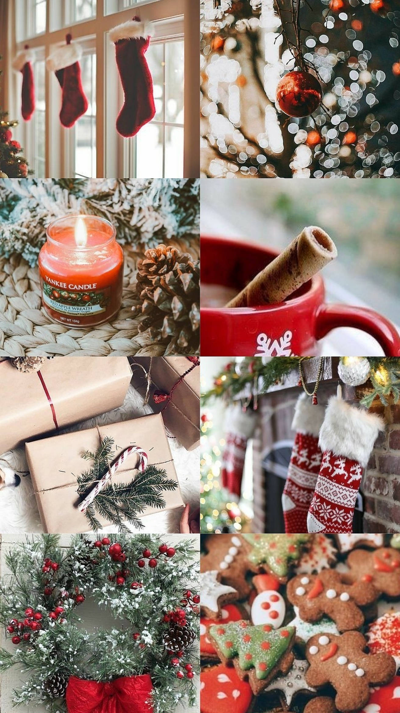 Cozy na Aesthetic na Christmas Collage Wallpaper