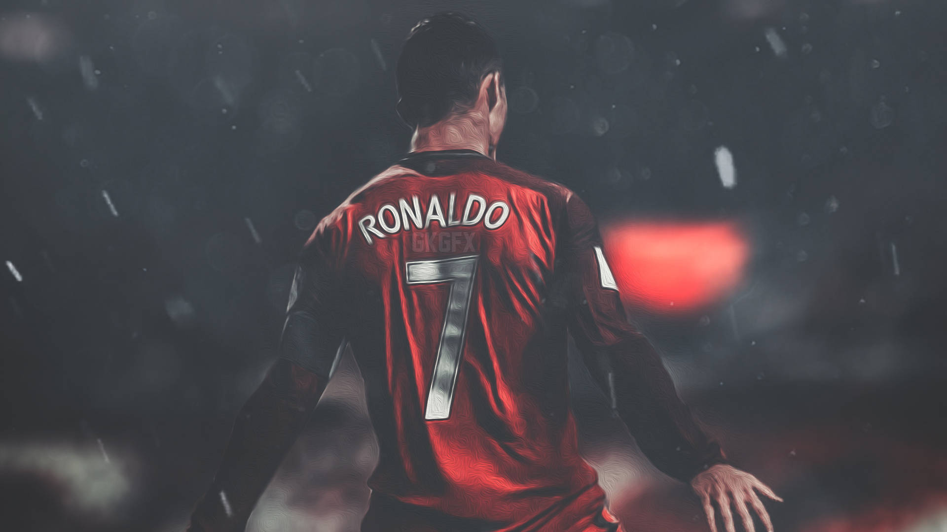 CR7 HD Larong Football sa Ulan Wallpaper