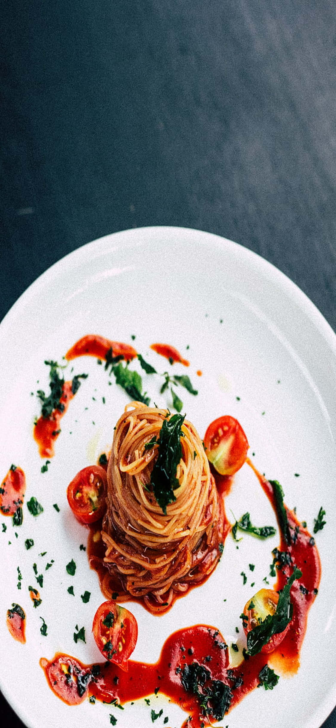 Creative Plating iPhone X Pasta Background Wallpaper