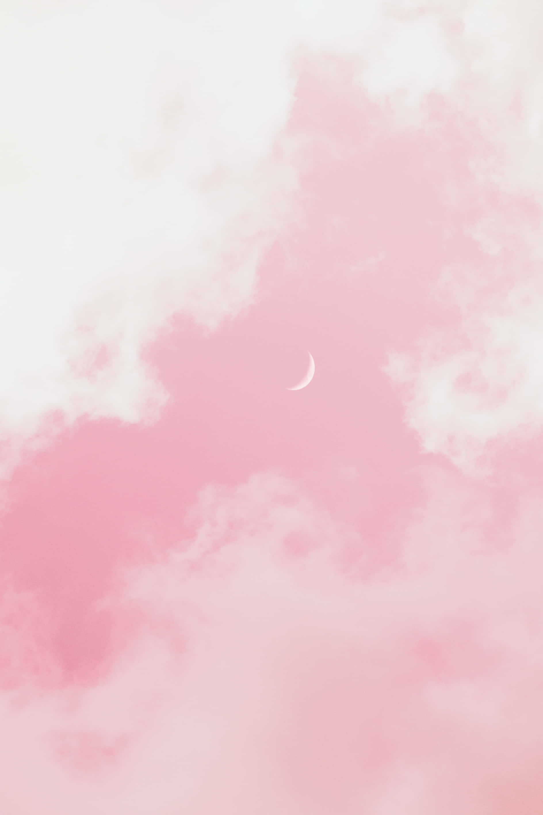Crescent Moon Pink Aesthetic Background Wallpaper