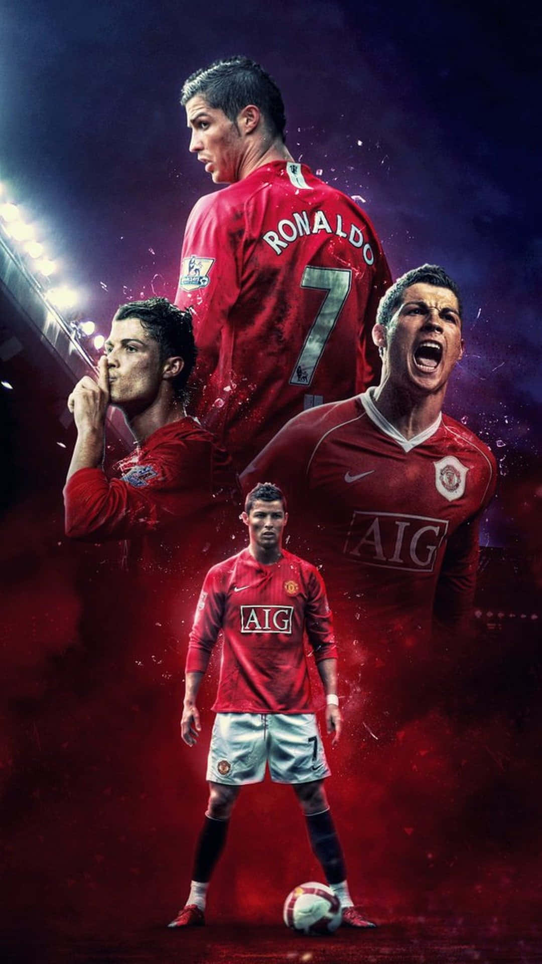 Cristiano Ronaldo na nagliliyab sa intensity sa larangan Wallpaper