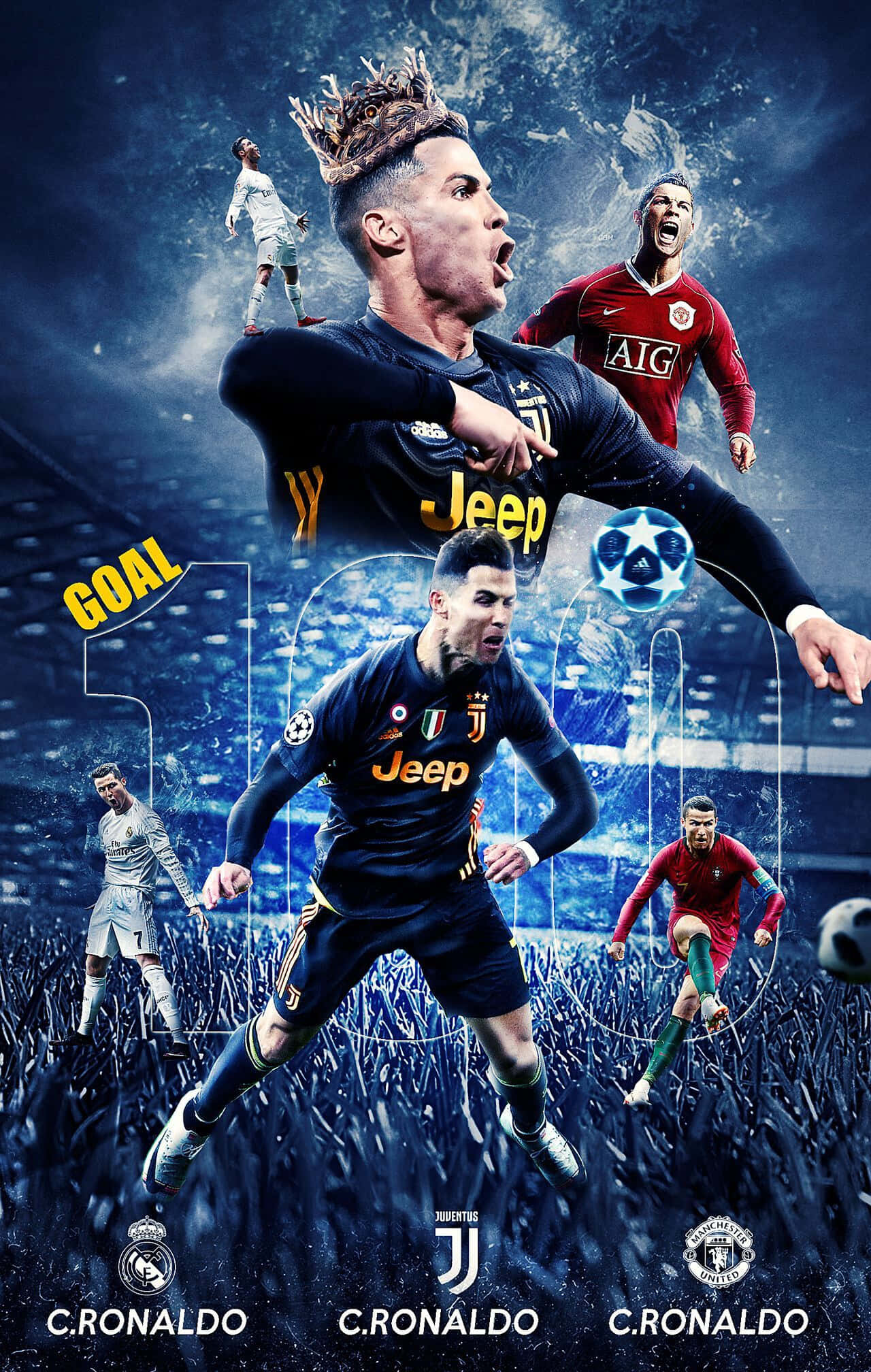 Cristiano Ronaldo sa aksyon sa field Wallpaper