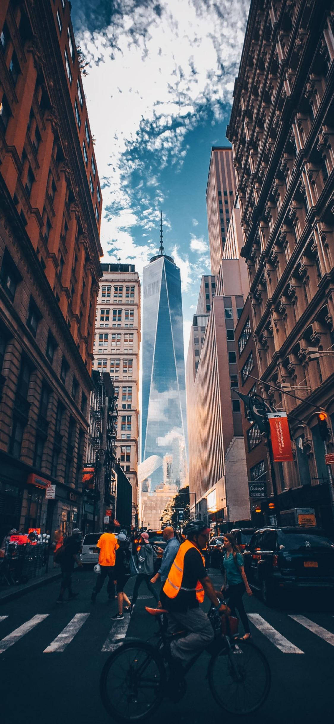 Pagtawid sa Abalang Kalye ng New York iPhone Wallpaper