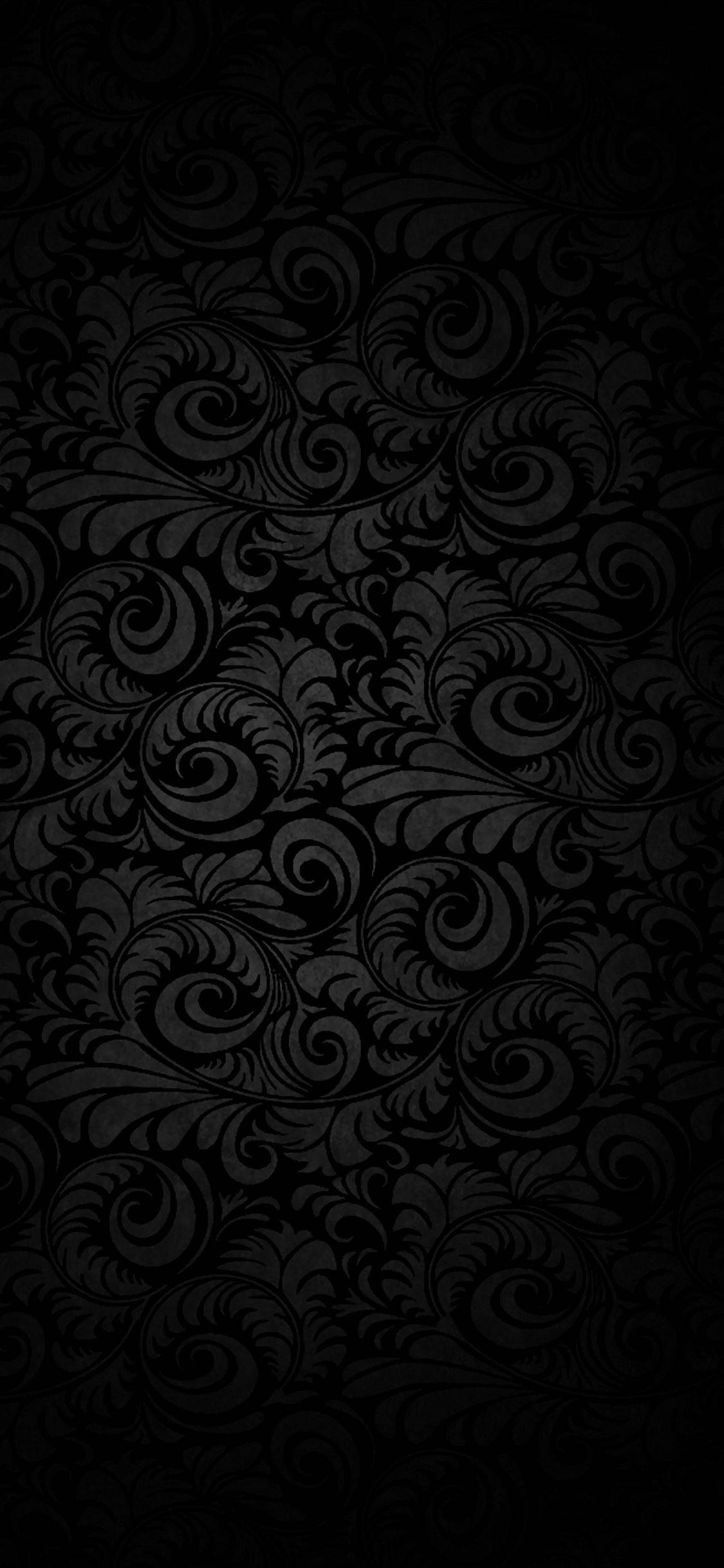 Curled Ferns Black Apple iPhone Wallpaper