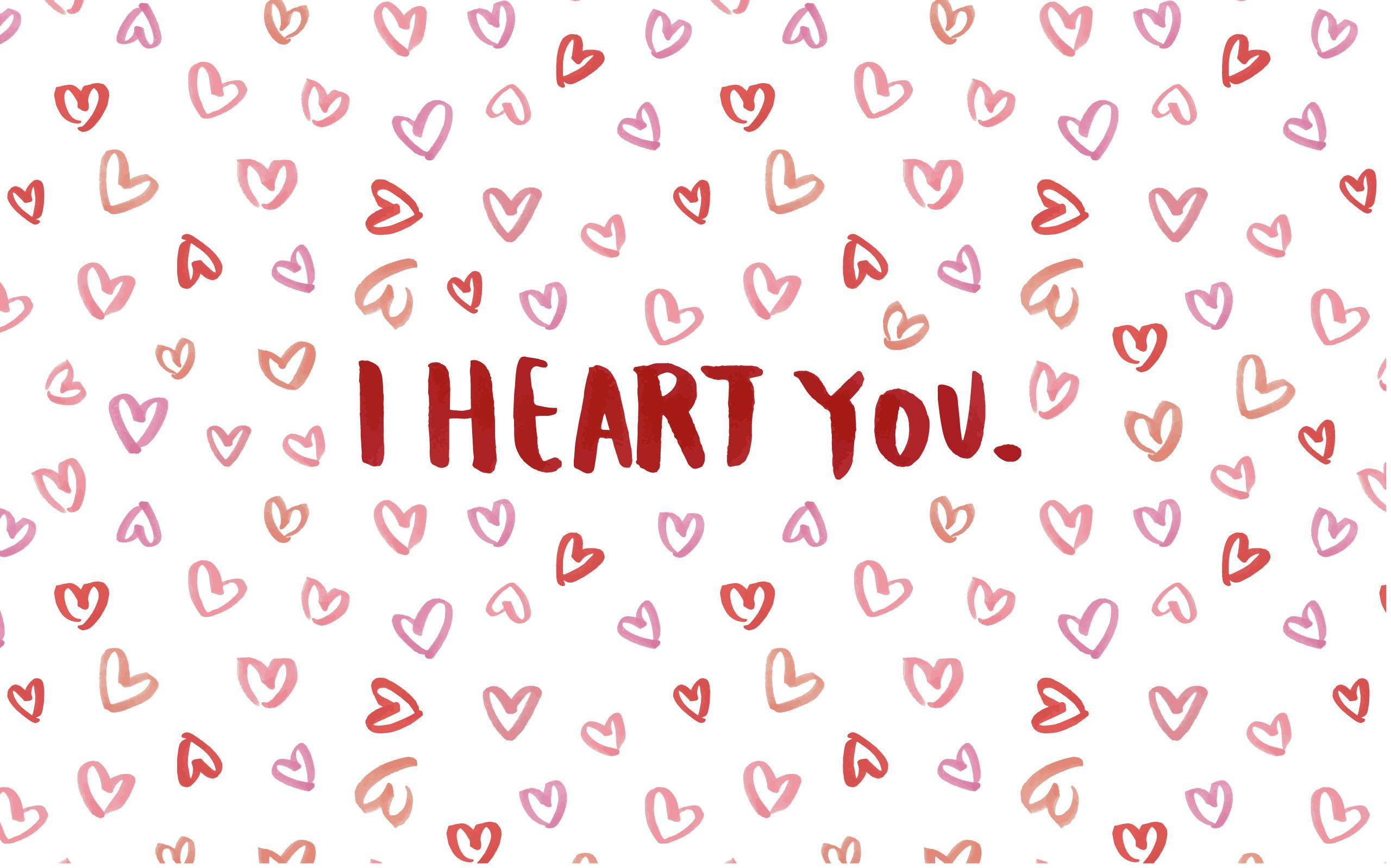 Cute Aesthetic I Heart You Para sa Computer Wallpaper