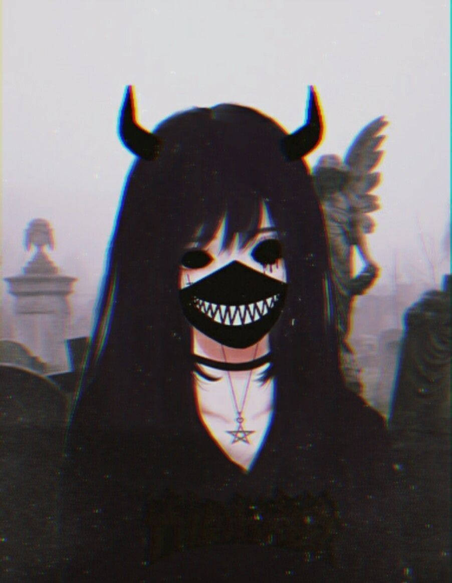 Cute Anime PFP na Gothic na Babae Wallpaper