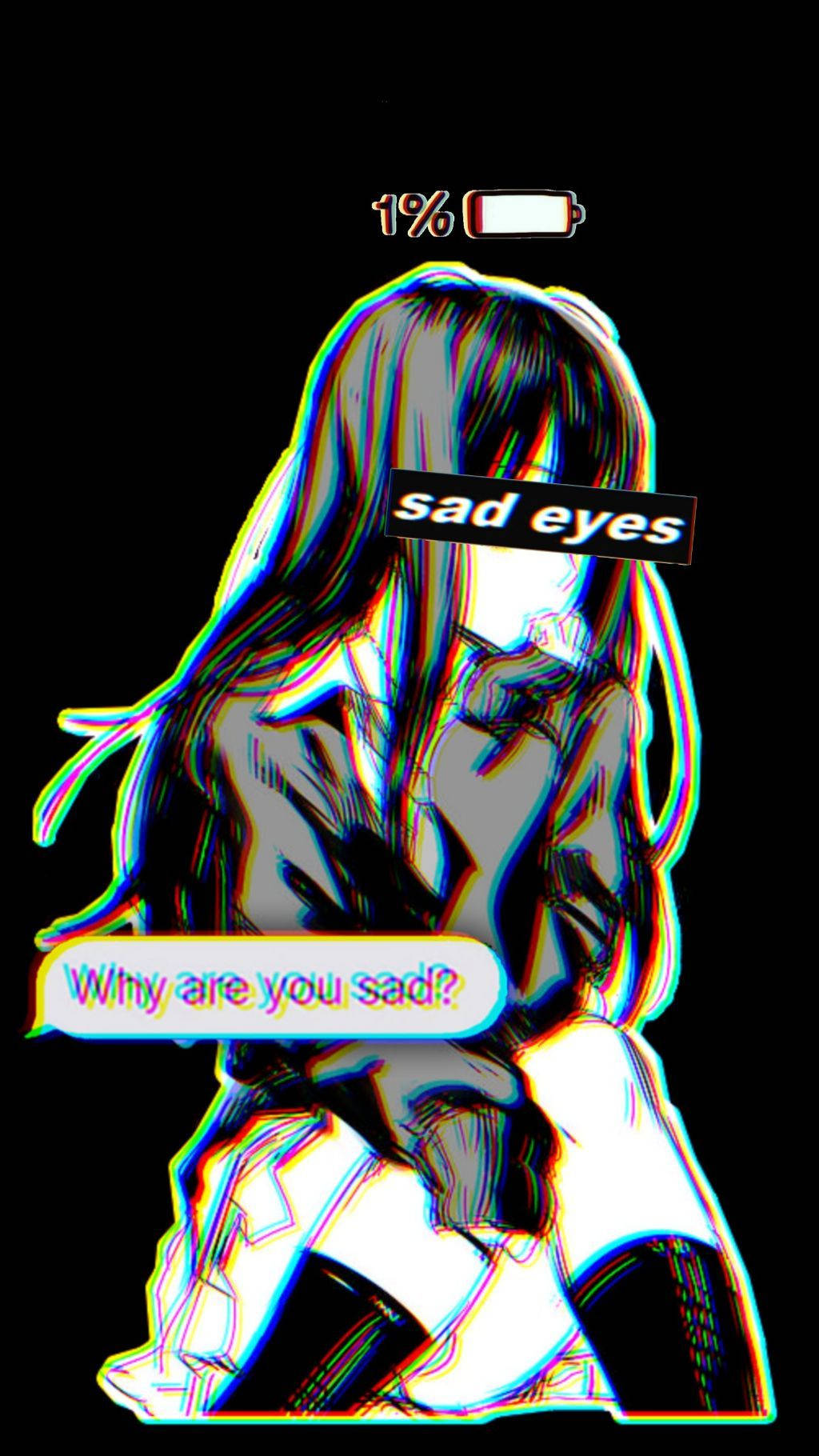 Cute Anime PFP na Malungkot na Babae Wallpaper