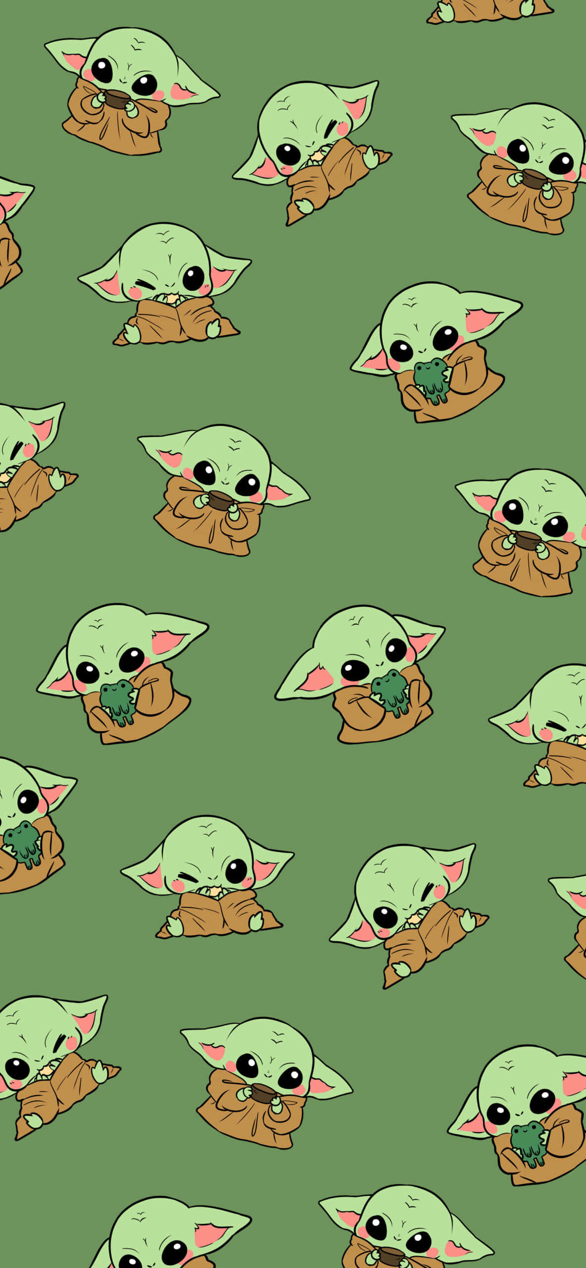 Cute Baby Yoda Pattern Picture Wallpaper