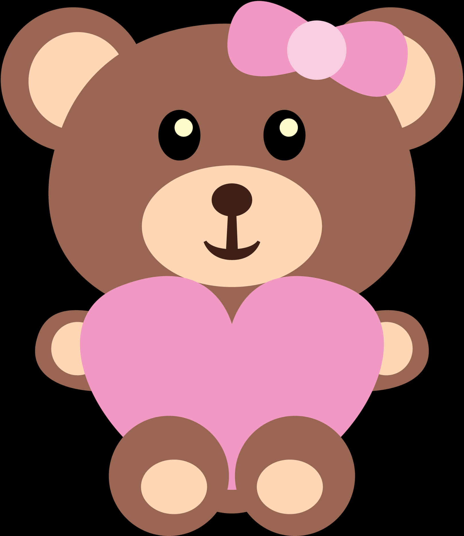 Cute Brown Teddy Bear na may Pink Heart Wallpaper