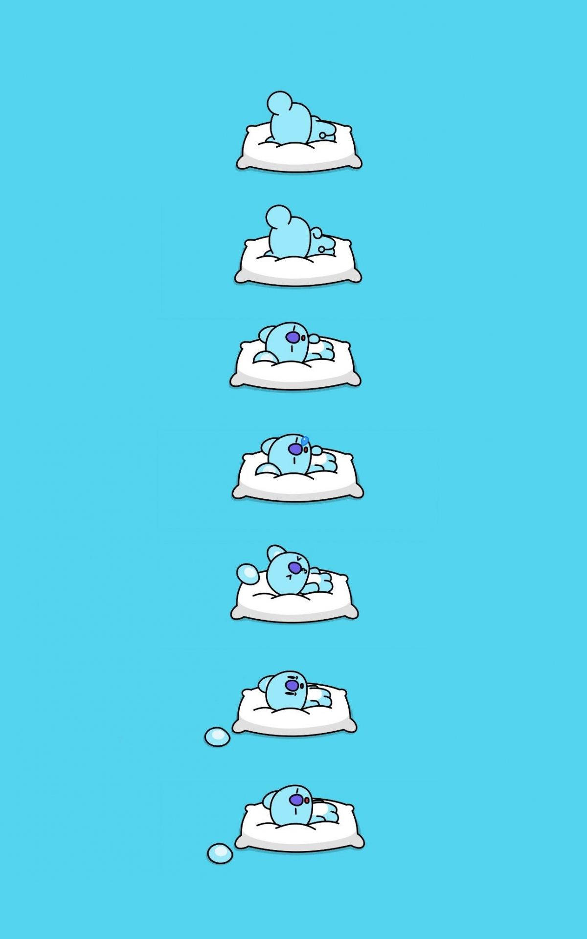 Cute BT21 Koya Natutulog Wallpaper