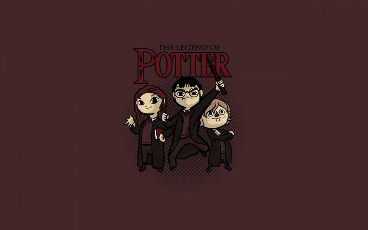 Cute Cartoon Legend ng Harry Potter iPad Wallpaper