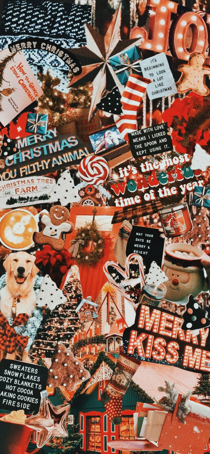 Cute Christmas iPhone Warm Light Wallpaper