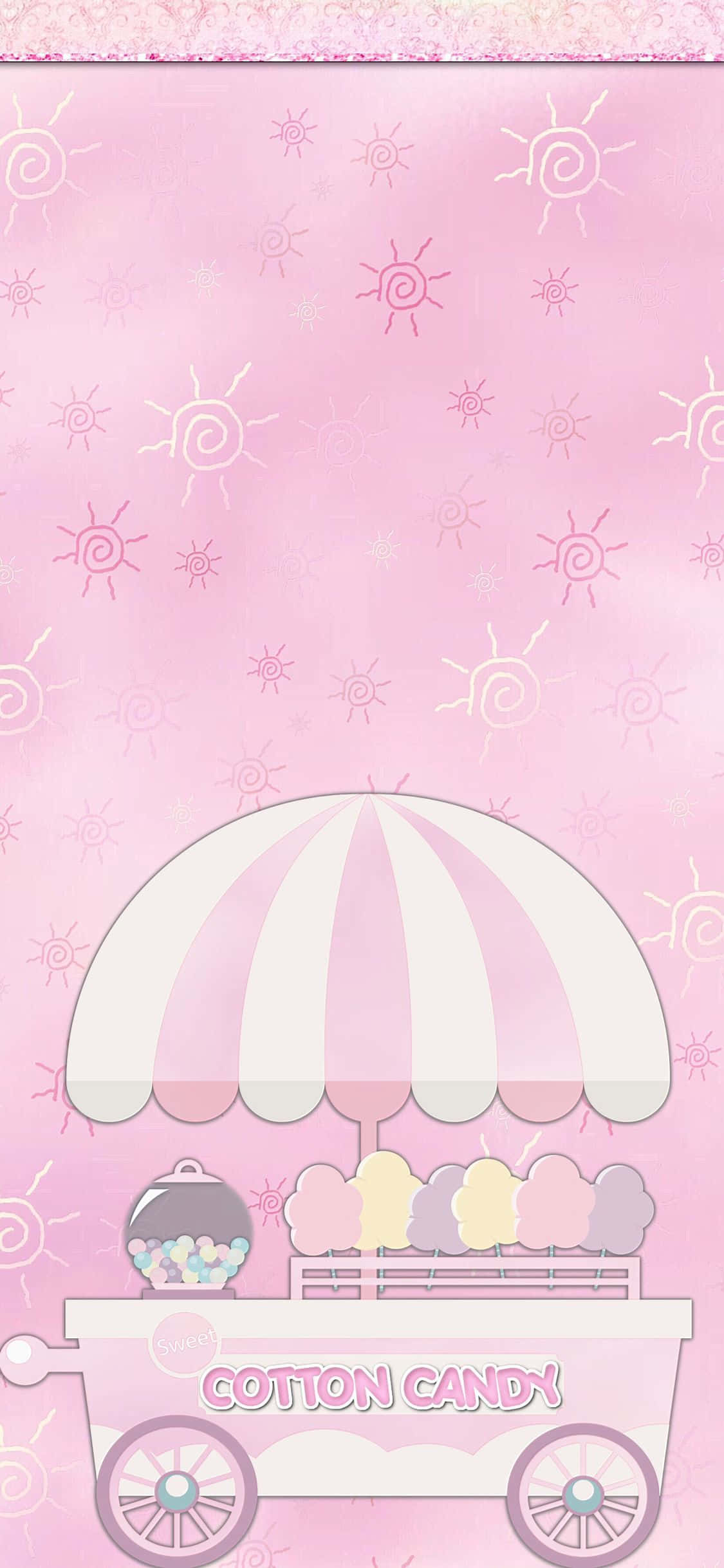 Cute Cotton Candy Cart Background Wallpaper