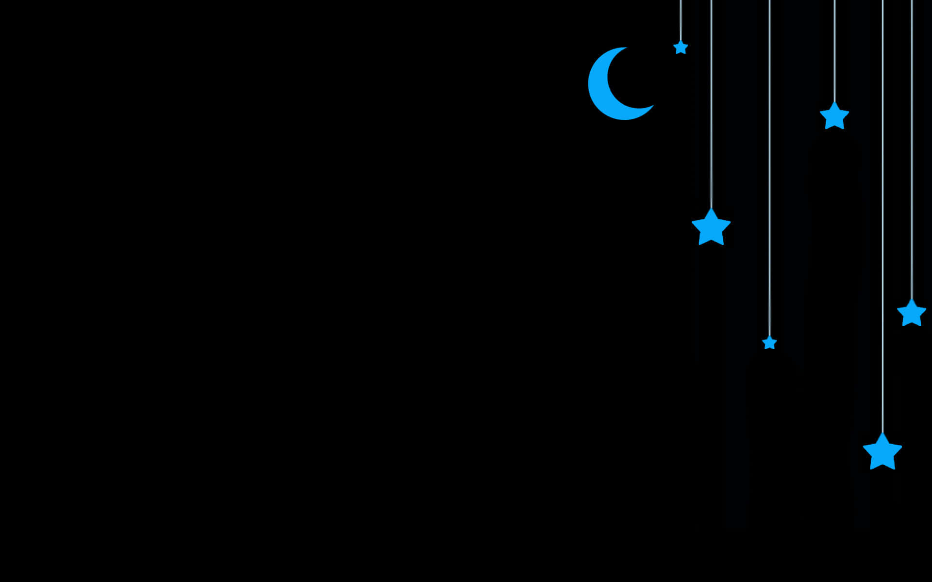 Cute Dark Moon At Mga Bituin Wallpaper