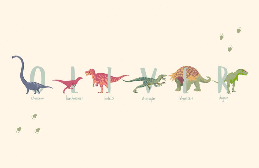 Cute Dinosaur na Binabaybay ang Oliver Wallpaper