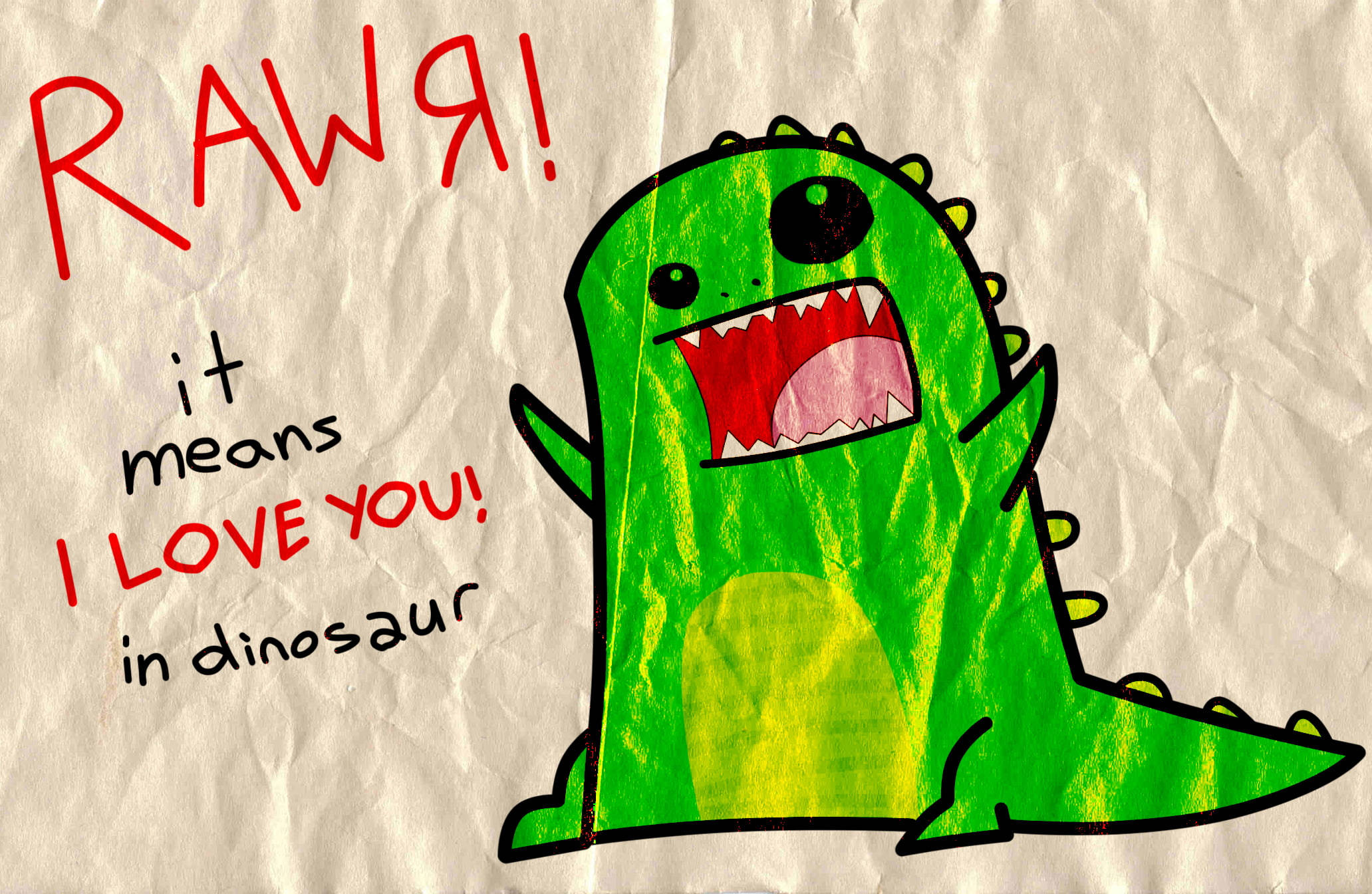 Cute Dinosaur Rawr Mahal Kita Wallpaper