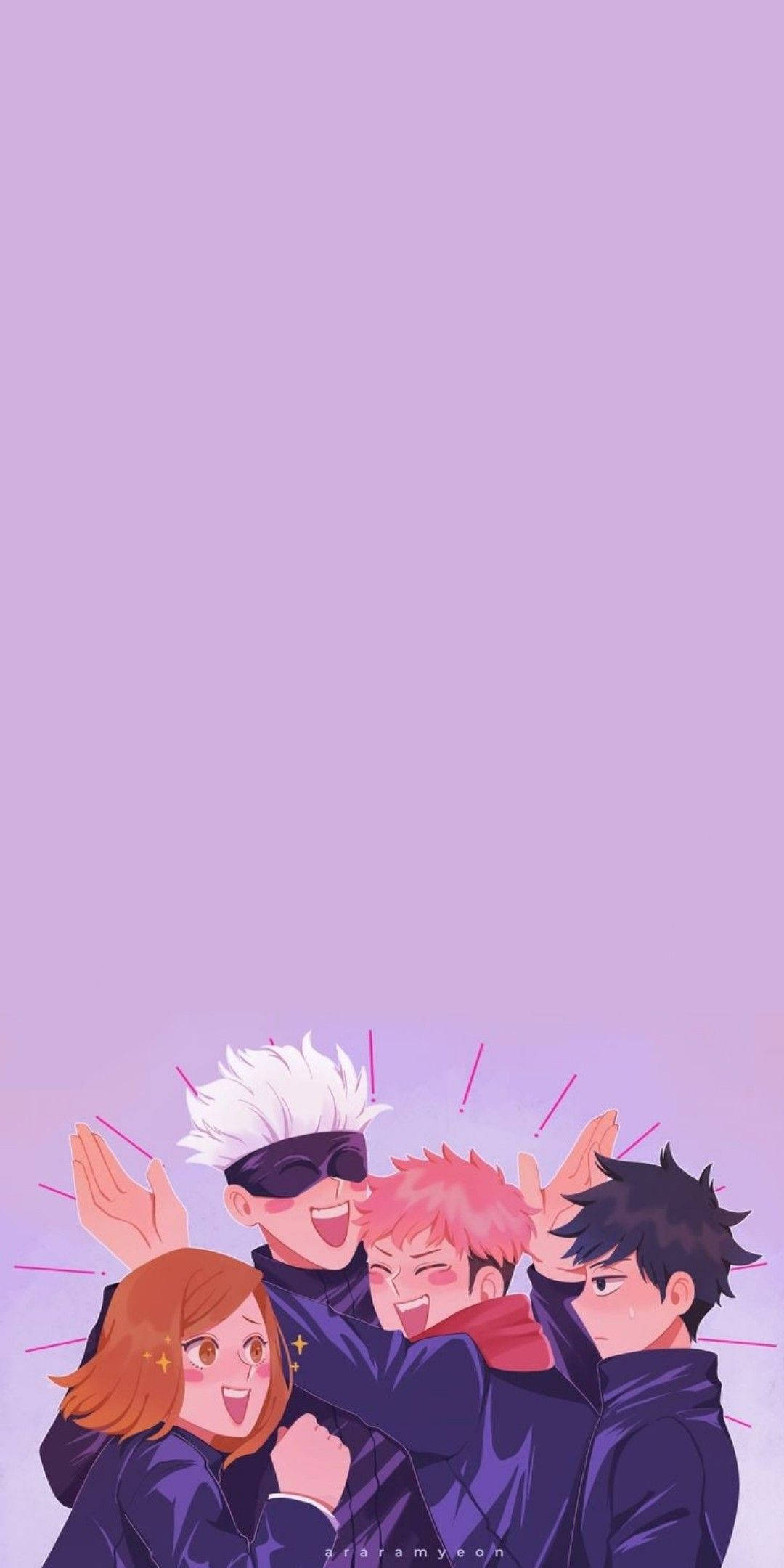 Cute Fanart Itadori At Mga Kaklase Jujutsu Kaisen Phone Wallpaper